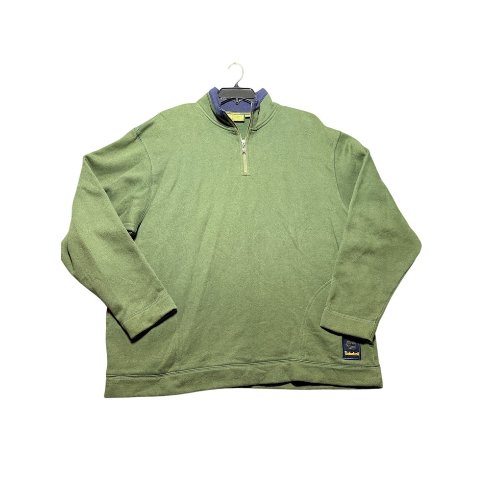 Timberland Quarter Zip Pullover Mens XL Green Excellent Vintage 1998 Weathergear